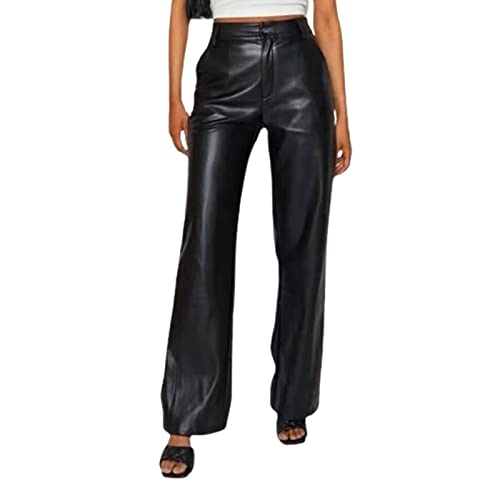 TBSCWYF Scrunch Butt Sport Leggings Für Damen High Waist Blickdicht Po Push Up Booty Leggings für Sport Alltag Sportleggings für heiße Tage Lange Lederhose für Damen mit weitem Bein von TBSCWYF