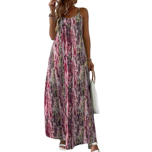 TBSCWYF Sommerkleid Damen Lang Maxikleid Sommer Rundhalsausschnitt Kleid Schlitz Elegant Spaghettiträger Freizeitkleid Sommerkleid Damen Elegant Boho Blumenkleid Musselin Strandkleider Sommer Kleider TBSCWYF Sommerkleid Damen Lang Maxikleid Sommer Rundhalsausschnitt Kleid Schlitz Elegant Spaghettiträger Freizeitkleid Sommerkleid Damen Elegant Boho Blumenkleid Musselin Strandkleider Sommer Kleider von TBSCWYF