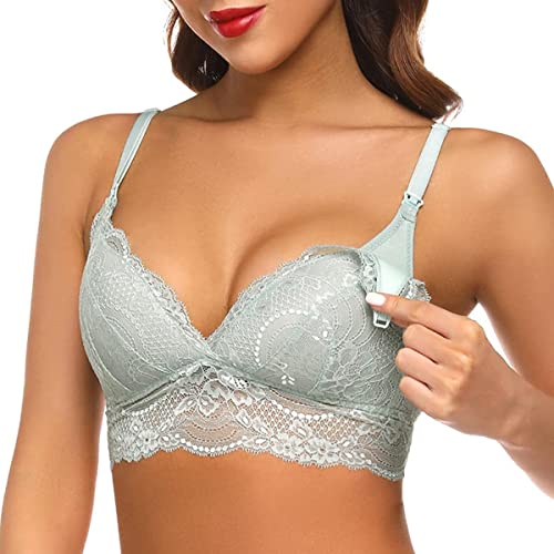 TBSCWYF Still BH Ohne Bügel Bequem Schwangerschafts BH Damen Umstands-BH Mit Spitzen Leicht Gepolstert Triangel-BH von TBSCWYF