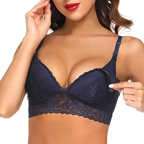 TBSCWYF Still BH Ohne Bügel Bequem Schwangerschafts BH Damen Umstands-BH Mit Spitzen Leicht Gepolstert Triangel-BH von TBSCWYF