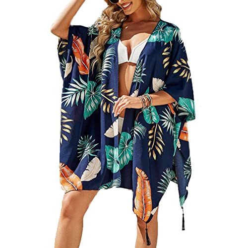 TBSCWYF Strandkleid Damen Sommer Pareos Tunika Musselin Longbluse Bikini Cover Up Sommerkleid Luftig Strandhemd Hemdblusenkleid Strandmode Beach Elegant Bluse Shirts Damen Sommer Maxi Strandkleid von TBSCWYF