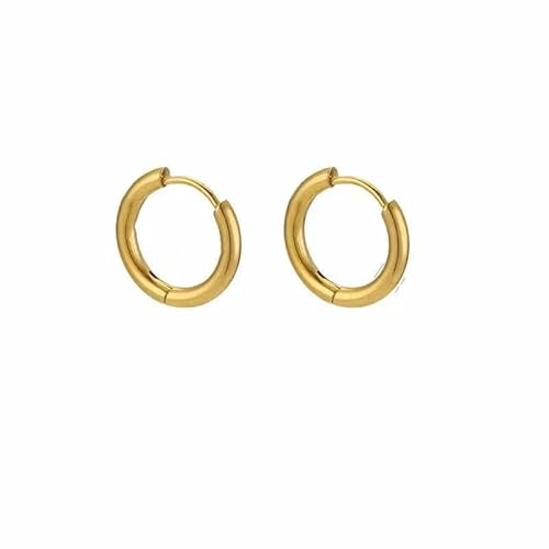 TBSKUY 10 Stück kleine Creolen aus Edelstahl, Ohrpiercing, Ohrknorpel, 8–20 mm, für Damen und Herren, Edelstahl, rund, Kreis, Pendientes, 2,5 mm x 10 mm, Gold TBSKUY 10 Stück kleine Creolen aus Edelstahl, Ohrpiercing, Ohrknorpel, 8–20 mm, für Damen und Herren, Edelstahl, rund, Kreis, Pendientes, 2,5 mm x 10 mm, Gold von TBSKUY