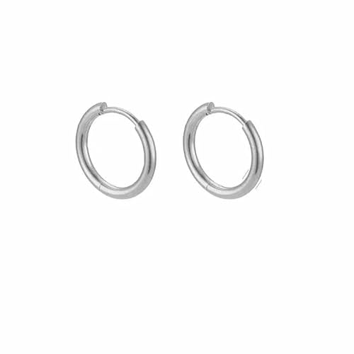 TBSKUY 10 Stück kleine Creolen aus Edelstahl, Ohrpiercing, Ohrknorpel, 8–20 mm, für Damen und Herren, Edelstahl, rund, Kreis, Pendientes, 2,5 mm x 8 mm, Stahl TBSKUY 10 Stück kleine Creolen aus Edelstahl, Ohrpiercing, Ohrknorpel, 8–20 mm, für Damen und Herren, Edelstahl, rund, Kreis, Pendientes, 2,5 mm x 8 mm, Stahl von TBSKUY