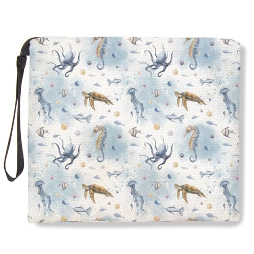 Kosmetiktasche mit Tiermotiven, Fuchs, Katzenliebhaber, Geschenk, Kosmetiktasche, Reisetasche, Reißverschluss, Hautpflege, Schönheitstasche, Weihnachten, Geburtstag, für Frauen, Freunde, Mädchen, von TBT