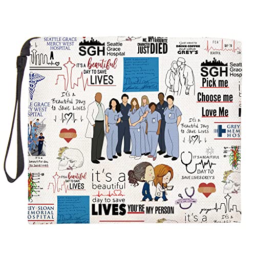 TBT Doctor Anatomy Fans Merchandise Grau Make-up Tasche für Mädchen Freunde Geschenke für Freunde weibliche Freundschaft Geschenke für Frauen Freunde Kosmetiktasche, Mehrfarbig: 70, 9.5*7.9 inch von TBT