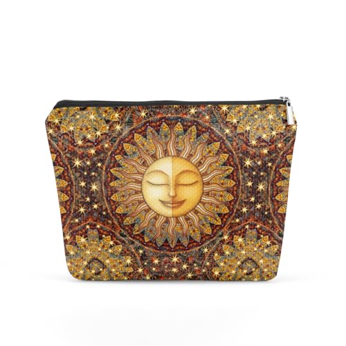 TBT Hippie Hippie Hexe Sonne und Mond Astrologie Kosmetiktasche für Frauen Make-up Tasche Muttertag Abschluss Geburtstag, Mehrfarbig 0811, 9.5*7.1*2 inch von TBT