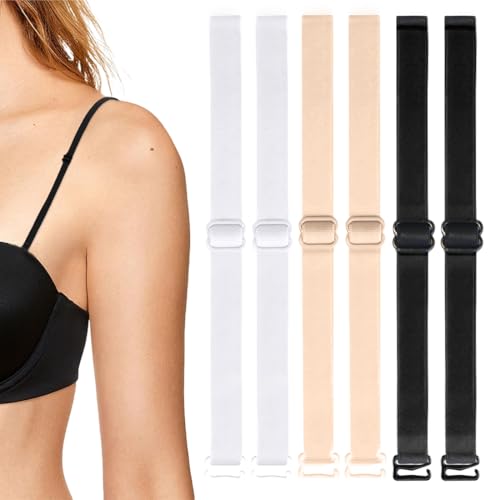 3 Paar Träger Ersatz Elastische Verstellbare Bra Straps Damen Träger Schulter Träger (1cm) von TBUQNZA