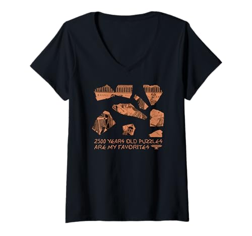Damen Antikes griechisches Vasenfragment - Historische Archäologie T-Shirt mit V-Ausschnitt Damen Antikes griechisches Vasenfragment - Historische Archäologie T-Shirt mit V-Ausschnitt von TC Archaeology And History Surprises