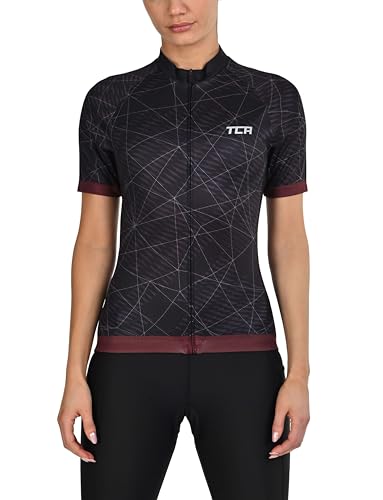 TCA Damen All-Day Fahrradtrikot – Leichtes, atmungsaktives Kurzarmtrikot – Sportliche Passform, mit 3 Fahrradrückentaschen - Grafikschwarz, M TCA Damen All-Day Fahrradtrikot – Leichtes, atmungsaktives Kurzarmtrikot – Sportliche Passform, mit 3 Fahrradrückentaschen - Grafikschwarz, M von TCA
