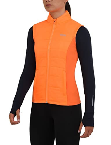 TCA Damen Excel Runner Leichte Laufweste mit Reißverschlusstaschen - Orange, S von TCA