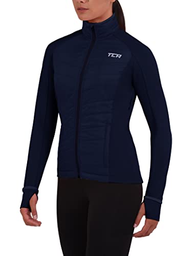 TCA Damen Excel Runner ganzjährige, leichte, wasserabweisende verstaubare Laufjacke - Dunkelblau, XL von TCA