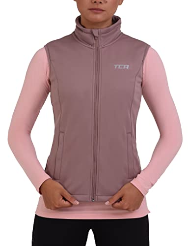 TCA Damen Flyweight winddichte Lauf- und Fahrradweste mit Reißverschlusstaschen - Braun, XS von TCA