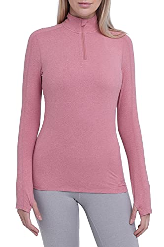 TCA Damen Fusion Quickdry Leichtes Laufshirt mit Reißverschlusstasche - Dunkelpink, M von TCA