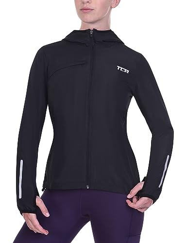 TCA Damen Lauf-Softshelljacke. Reflektierende atmungsaktive Packable-Jacke mit Reißverschlusstaschen - Schwarz, M von TCA