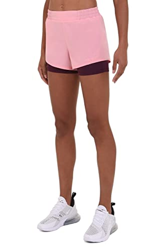 TCA Damen Performance 2-in-1 Laufshorts mit Innerer Kompressionshose und Reißverschlusstasche - Rosa, S von TCA