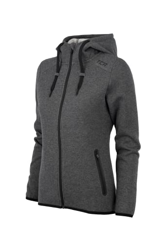 TCA Damen Revolution Hoodie, Sweatjacke mit Kapuze und Reißverschlusstaschen - Grau, M von TCA