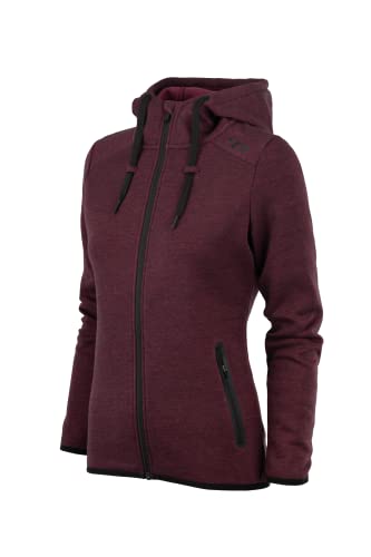 TCA Damen Revolution Hoodie, Sweatjacke mit Kapuze und Reißverschlusstaschen - Rot, L von TCA