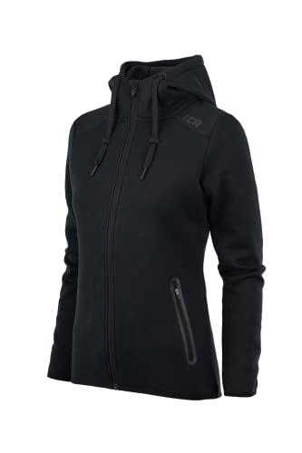 TCA Damen Revolution Hoodie, Sweatjacke mit Kapuze und Reißverschlusstaschen - Schwarz, L von TCA