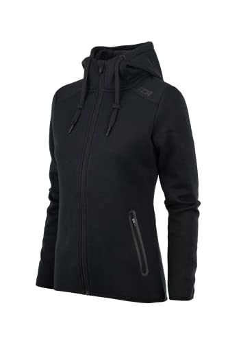 TCA Damen Revolution Hoodie, Sweatjacke mit Kapuze und Reißverschlusstaschen - Schwarz, XL von TCA