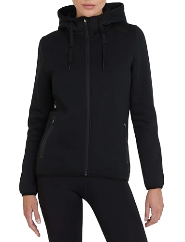 TCA Damen Revolution Hoodie, Sweatjacke mit Kapuze und Reißverschlusstaschen - Schwarz, XS von TCA