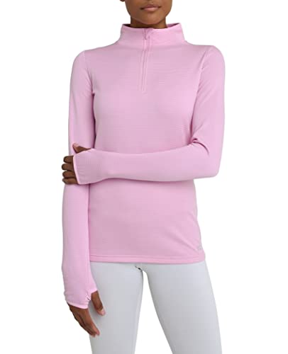 TCA Damen Sport Shirt Langarm Laufshirt 1/2 Reißverschluss Fitness Yoga Langarmshirts - Lila, S von TCA