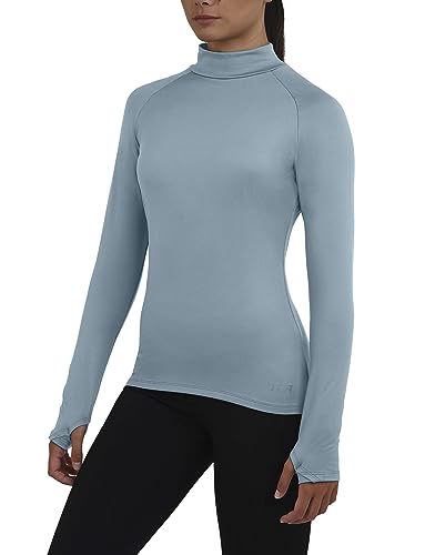 TCA Damen Thermo-Laufshirt, Funktionsshirt Langarm, Kompressions Laufoberteil - Türkis, L von TCA