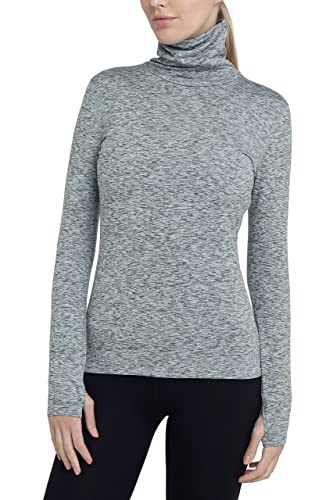 TCA Frauen Winter Langarm Laufshirt mit Reißverschluss - Hellgrau, XL von TCA