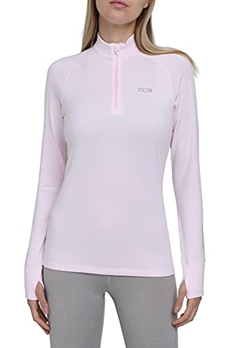 TCA Damen Winter Running Langarm Laufshirt mit Brustreißverschluss - Rosa, M von TCA