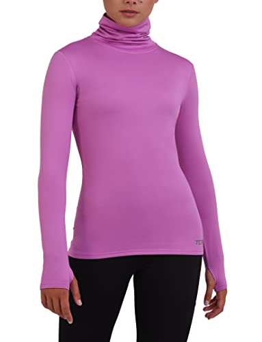 TCA Frauen Winter Langarm Laufshirt mit Reißverschluss - Rosa, L von TCA