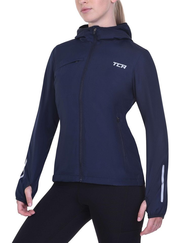 TCA Funktionsjacke Damen Lauf-Softshelljacke: Reflektierend, atmungsaktiv, Dunkelblau, XL (1-St) von TCA