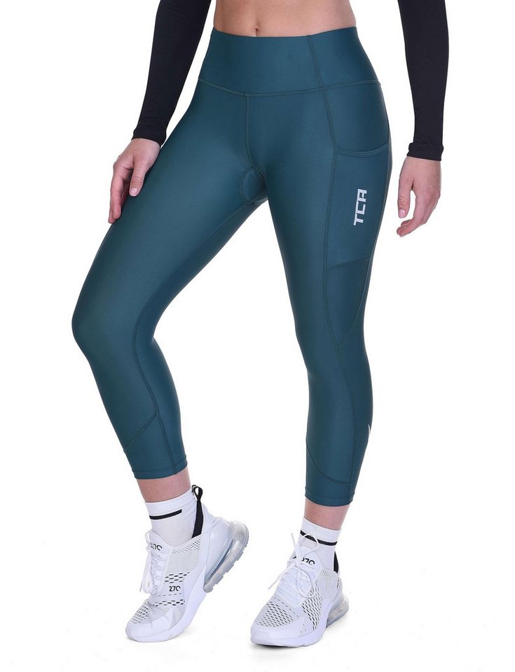 TCA Funktionsleggings Damen Radleggings - hohe Taille, atmungsaktiv - Blau von TCA