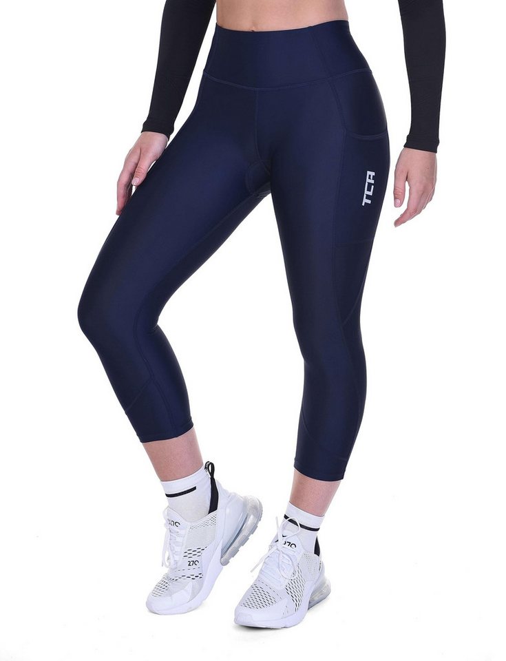 TCA Funktionsleggings Damen Radleggings mit hoher Taille, atmungsaktiv, UPF 50+ - Dunkelblau von TCA