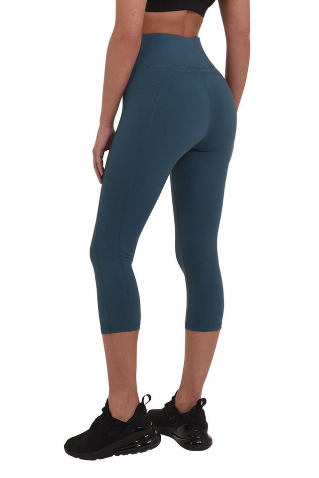 TCA Funktionsleggings TCA Damen Equilibrium Capri Leggings mit Seitentasche - Blau (1-tlg) von TCA
