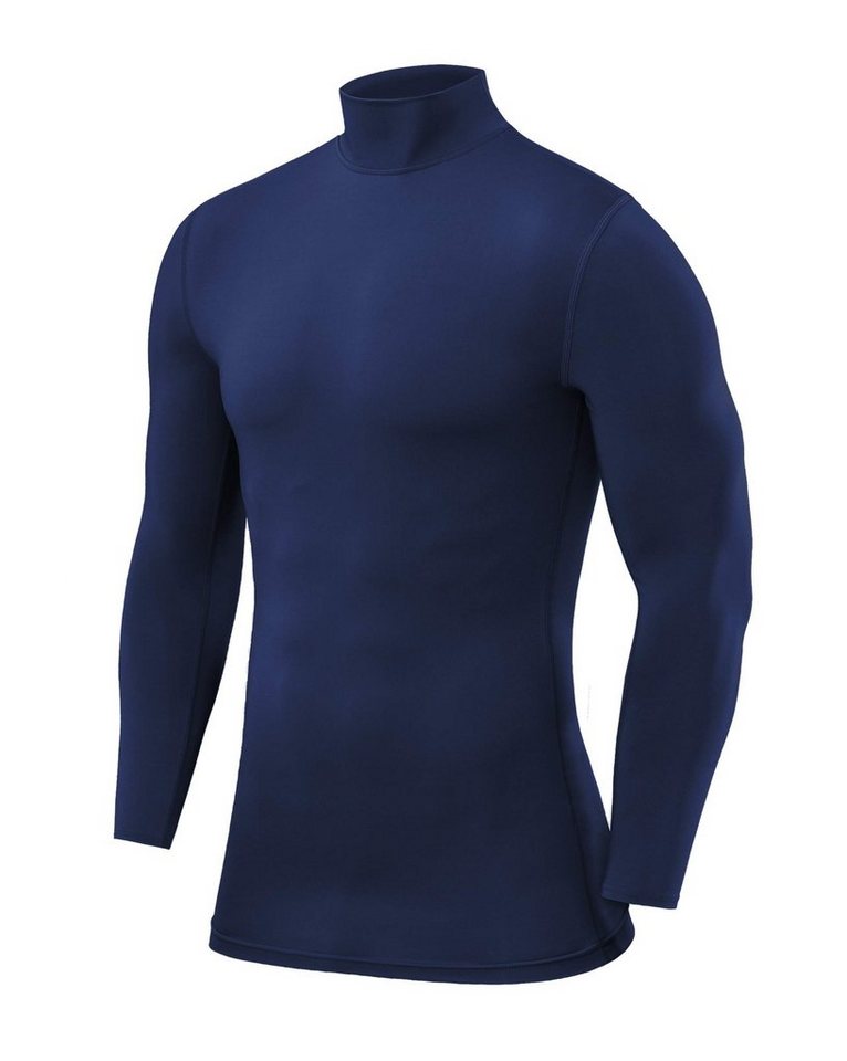 TCA Funktionsshirt PowerLayer Herren Kompressionsoberteil Langarm Mock Neck - Blau (1-tlg) von TCA