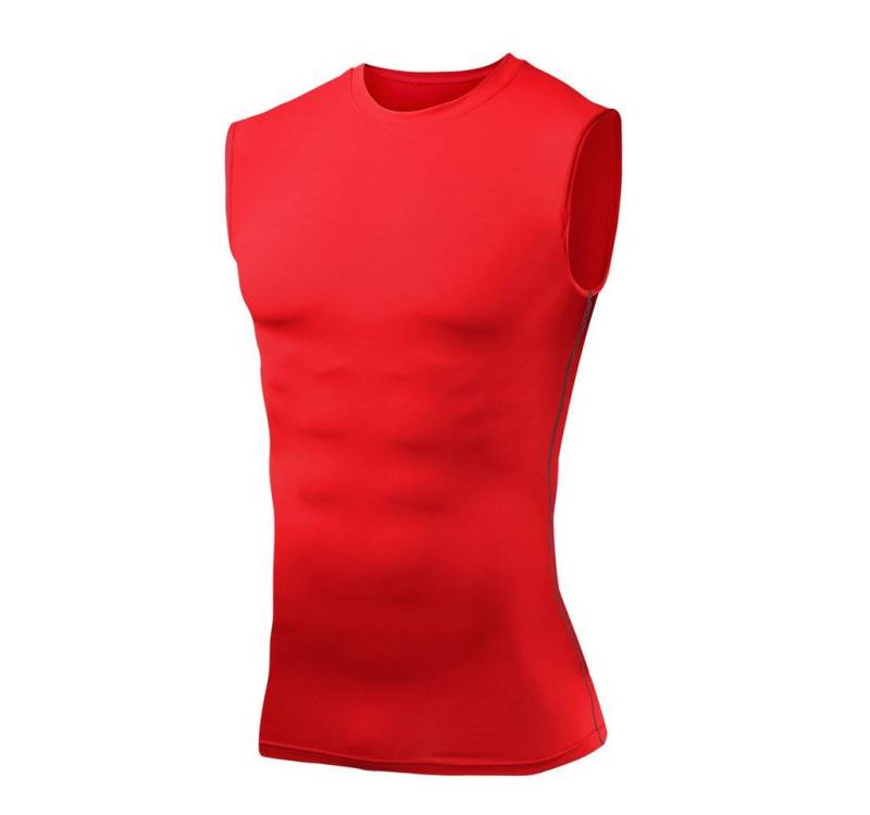 TCA Funktionsweste PowerLayer Herren Kompressionsshirt/Funktionsshirt - Ärmellos - Rot, S (1-tlg) von TCA