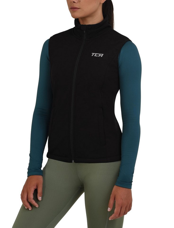 TCA Tanktop TCA Damen Flyweight Windweste mit Reißverschlusstaschen - Schwarz, XS (1-tlg) von TCA