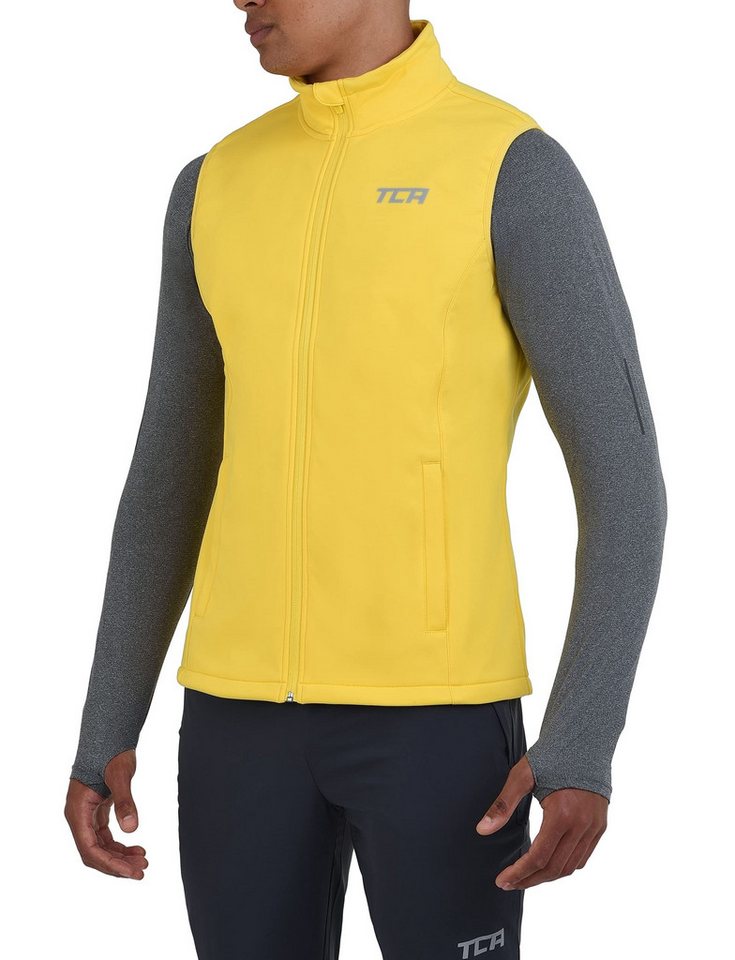 TCA Funktionsweste TCA Herren Flyweight Windweste mit Reißverschlusstaschen - Gelb (1-tlg) von TCA