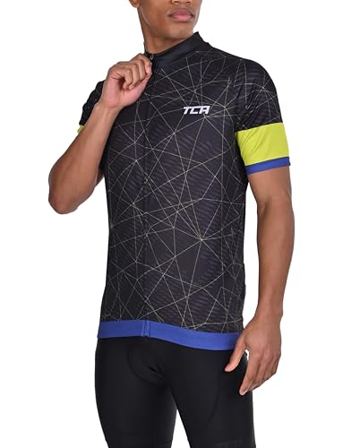 TCA Radtrikot für Herren - Fahrradtrikot für Männer - Rennrad Trikot Herren mit Taschen - Fahrradtrikot - Fahrradbekleidung - Radsport-Bekleidung - Radtrikot Kurzarm - Grafikschwarz, L von TCA