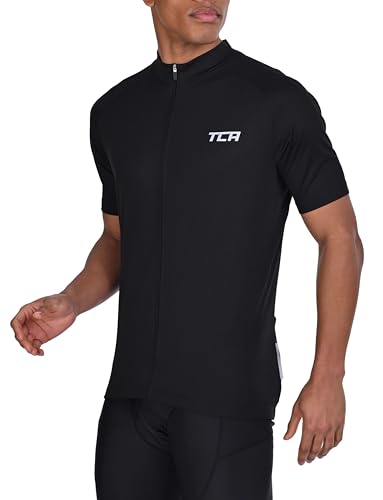 TCA Radtrikot für Herren - Fahrradtrikot für Männer - Rennrad Trikot Herren mit Taschen - Fahrradtrikot - Fahrradbekleidung - Radsport-Bekleidung - Radtrikot Kurzarm - Schwarz, L von TCA