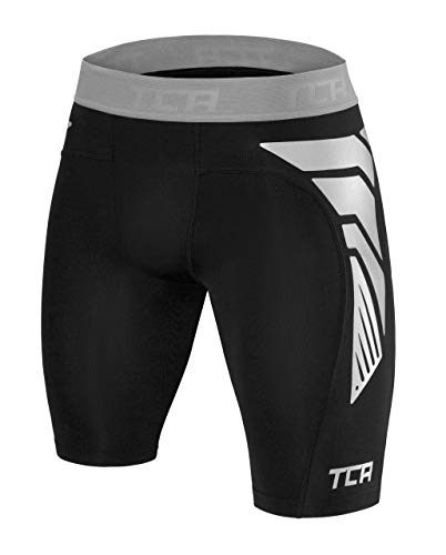 TCA Herren CarbonForce Pro Thermo Kompression Unterwäsche Shorts - Schwarz/Grau, M von TCA