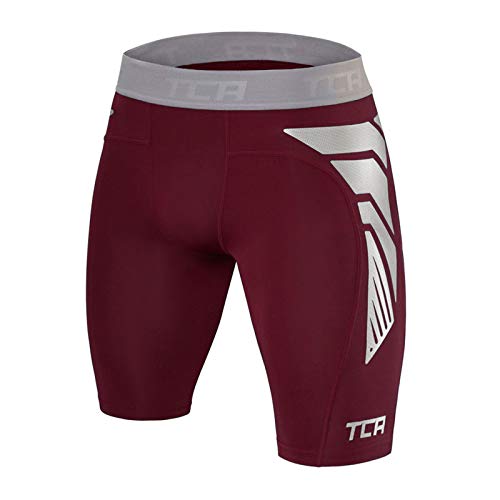 TCA Herren CarbonForce Pro Thermo Kompression Unterwäsche Shorts - Cabernet, M von TCA