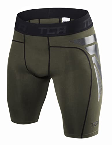 TCA Herren CarbonForce Pro Thermo Kompression Unterwäsche Shorts - Dunkelgrün, M von TCA