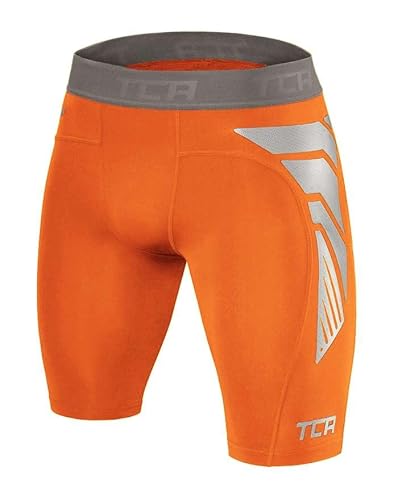 TCA Herren CarbonForce Pro Thermo Kompression Unterwäsche Shorts - Orange, XXL von TCA