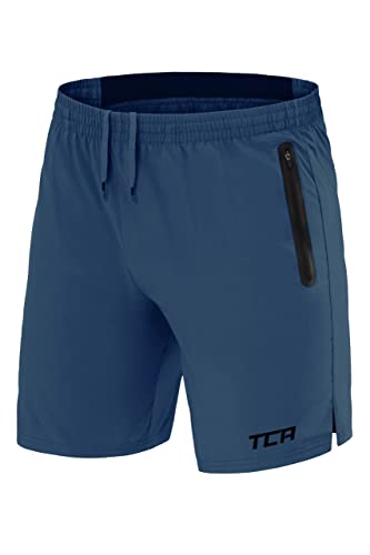 TCA Herren Elite Tech Leichte Laufhose Gymshorts Trainingsshorts und Laufshorts mit Reißverschlusstaschen - Sporthose Herren Kurz - Hellblau, S von TCA