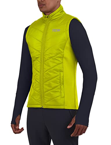 TCA Herren Excel Runner Leichte und gepolsterte Weste mit Reißverschlusstaschen - Licht Grün, L von TCA