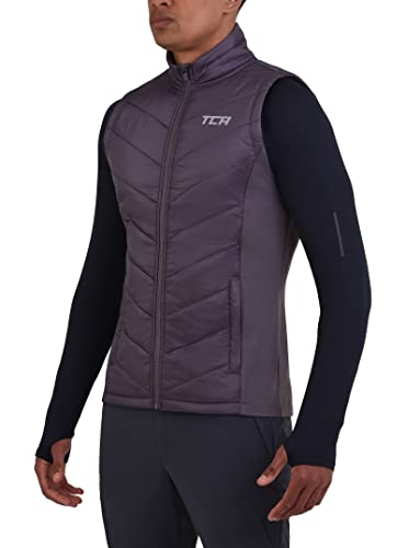 TCA Herren Excel Runner Leichte und gepolsterte Weste mit Reißverschlusstaschen - Lila, XL von TCA