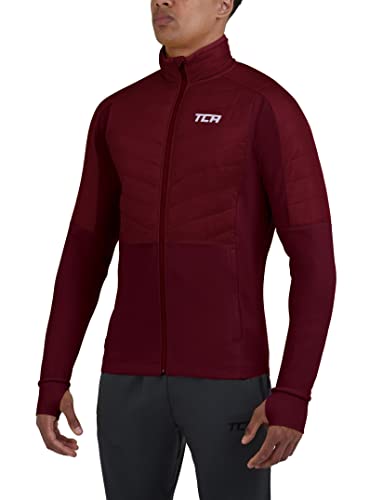 TCA Herren Excel Runner ganzjährige, leichte, wasserabweisende verstaubare Laufjacke - Cabernet, XL von TCA