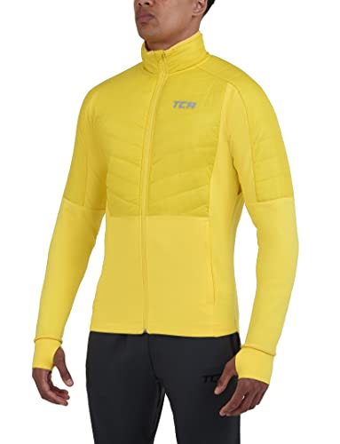 TCA Herren Excel Runner ganzjährige, leichte, wasserabweisende verstaubare Laufjacke - Gelb, XXL von TCA