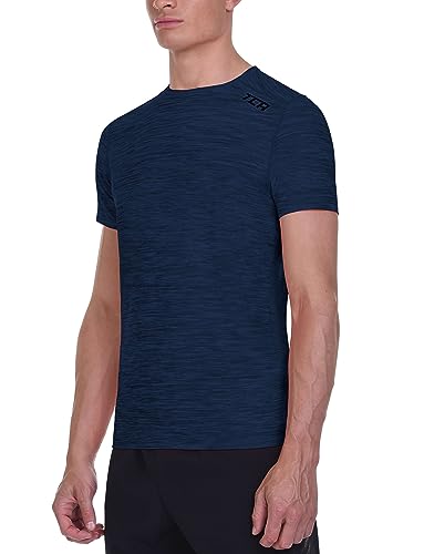 TCA Herren Galaxy Kurzarm Fitness Lauf Shirt - Dunkelblau, S von TCA