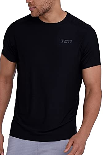 TCA Herren Galaxy Kurzarm Fitness Lauf Shirt - Schwarz, S von TCA